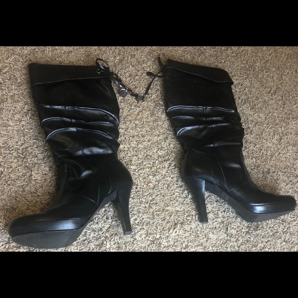 Rampage Black Knee High Boots - Picture 8 of 8